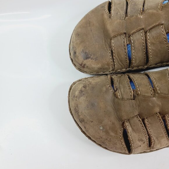Birkenstock Men\'s Tan Leather Close Toe Classic Fisherman Sandal Size 9 main image 6